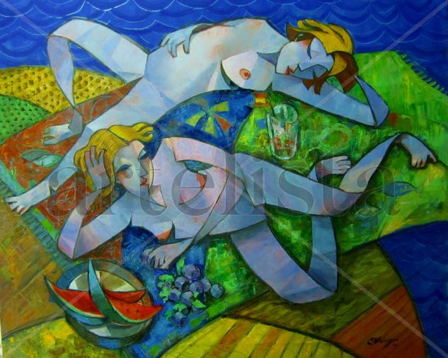 LAS CHICAS AZULES Oil Canvas Nude Paintings