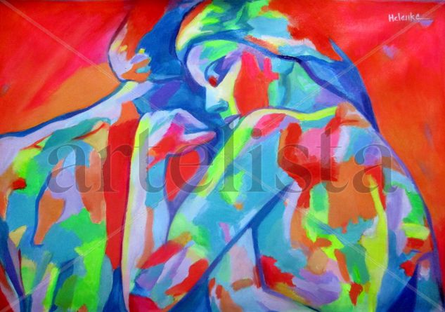 Warm Embrace Acrylic Canvas Nude Paintings