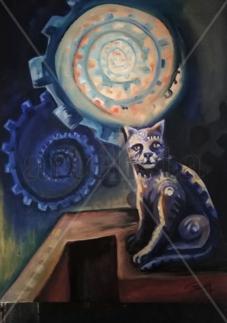 El gato y la luna