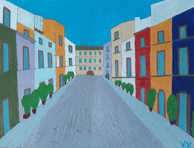 Una calle de París Oil Canvas Landscaping