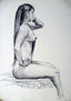 Mujer desnuda y hermosa sentada