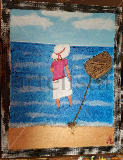 Mujer en Puri (India) Acrylic Canvas Marine Painting