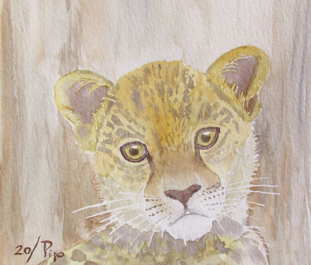 cachorro de leopardo Watercolour Paper Animals