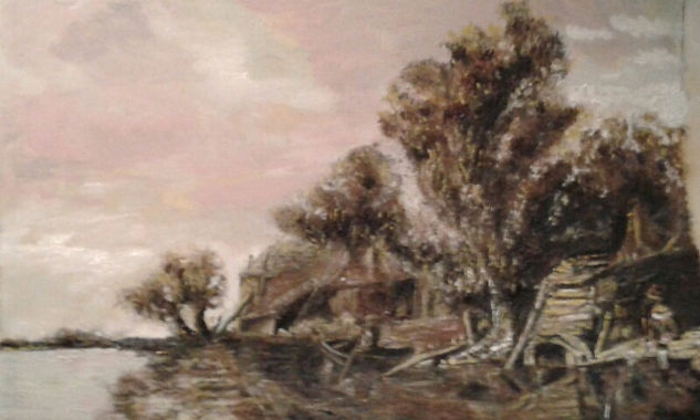 Estudio jan van goyen 2 Óleo Cartulina Paisaje