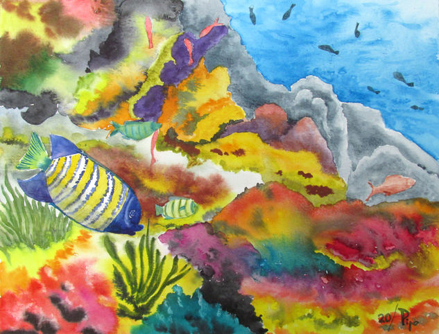 bajo el mar Watercolour Paper Marine Painting