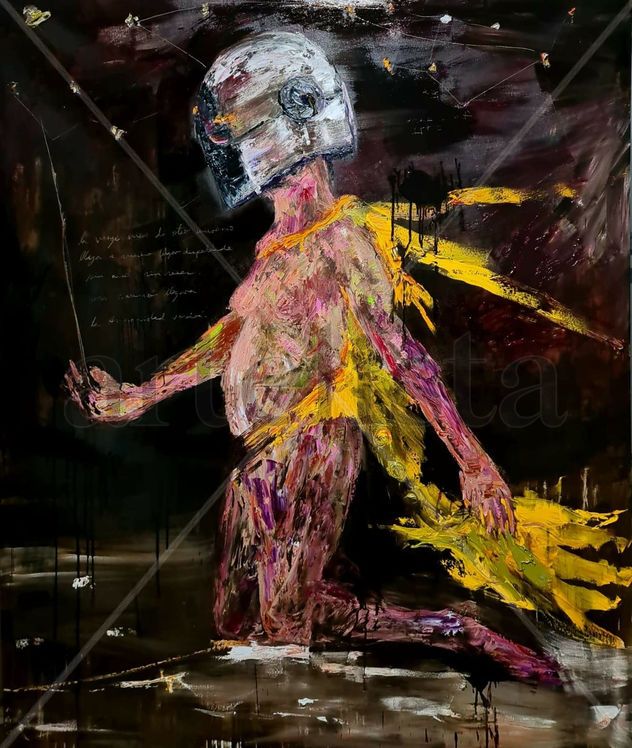 LA VIRGEN BUSCA OTROS PLANETAS.- 180x130cm.