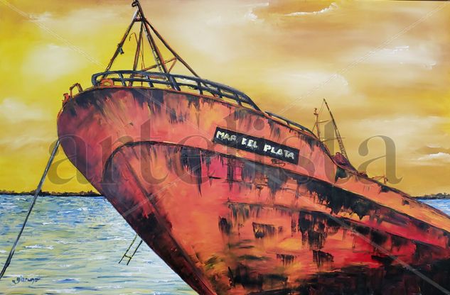 Mar del Plata Oil Canvas Marine Painting