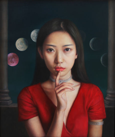 Eclipse of the moon Oil Canvas Portrait