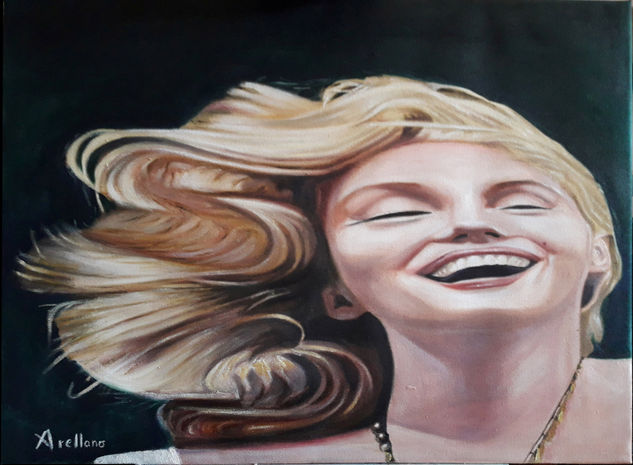 Anamorfosis Marylin Oil Canvas Portrait