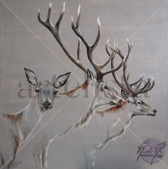 Deers and Doe transparency Oil Textile Animals