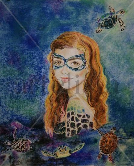 Turtles Pastel Papel Retrato