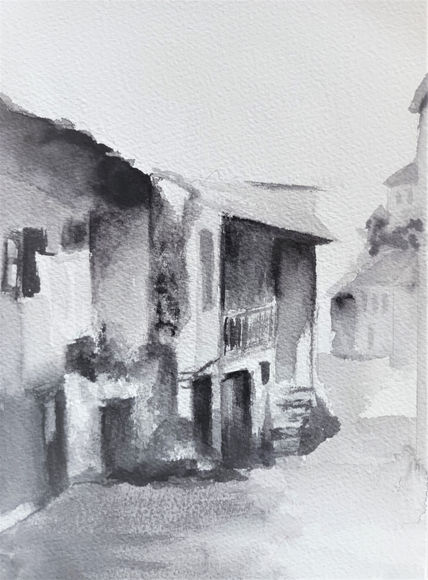 Paisaje pueblo en...