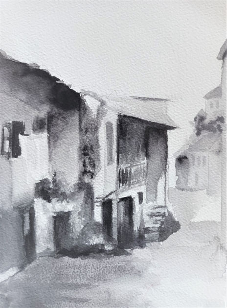 Paisaje pueblo en...