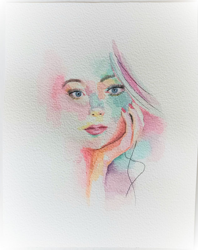 Retrato acuarela