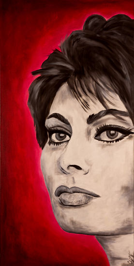 Sofia Loren Oil Canvas Portrait