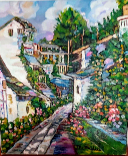 Paisaje rural Frigiliana(Malaga) Oil Textile Landscaping