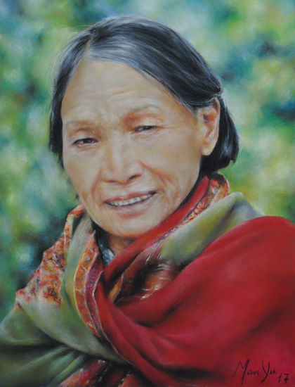 Señora Huang Pastel Papel Retrato