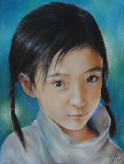 Señorita Huang Pastel Paper Portrait