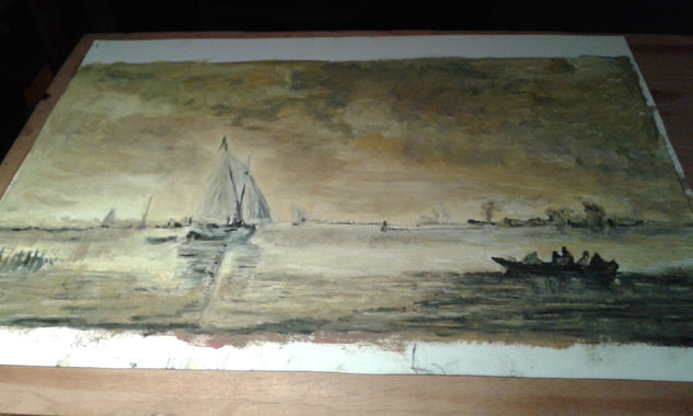 Paisaje estudio pintura jan van goyen Óleo Cartulina Paisaje