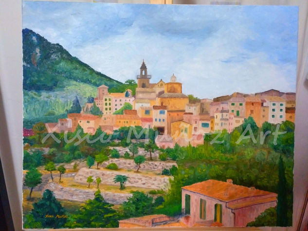 Pueblo Valldemossa Mallorca Oil Canvas Landscaping