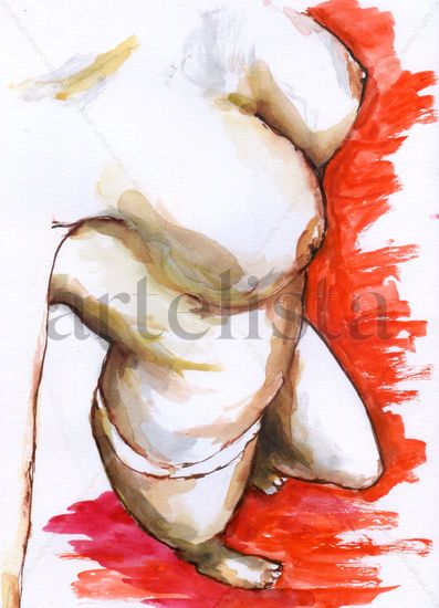 Cuerpo 15 Watercolour Paper Nude Paintings