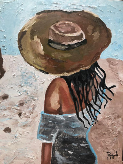 MUJER CON SOMBRERO Oil Canvas Others