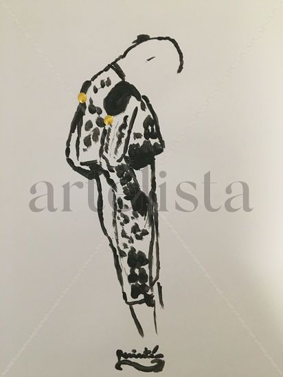 TORERO PENSATIVO Acrylic Paper Figure Painting