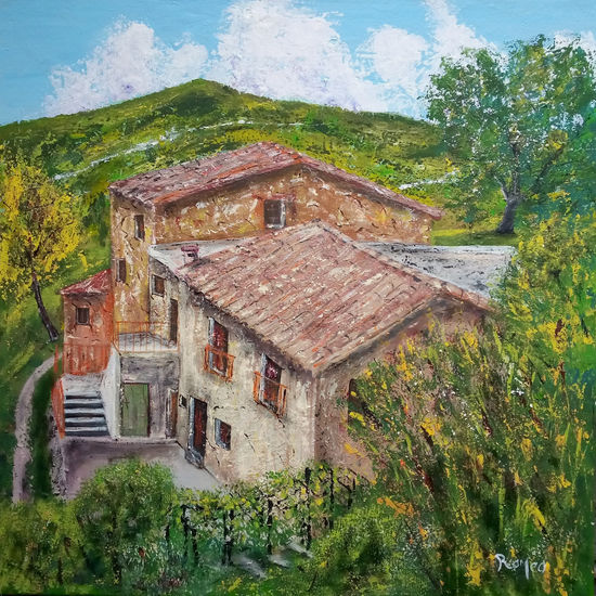 Casa en Sicilia Oil Canvas Landscaping