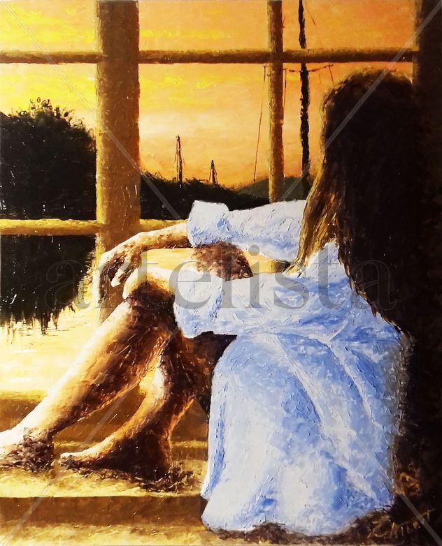 Sentada en la ventana