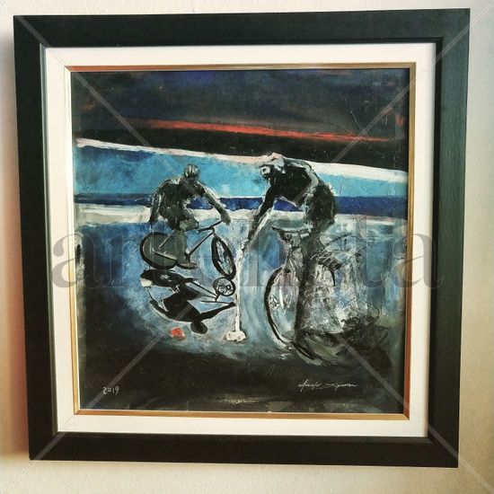 Partida de bike-polo Acrylic Canvas Sports