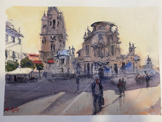 Catedral de Murcia Watercolour Paper Landscaping