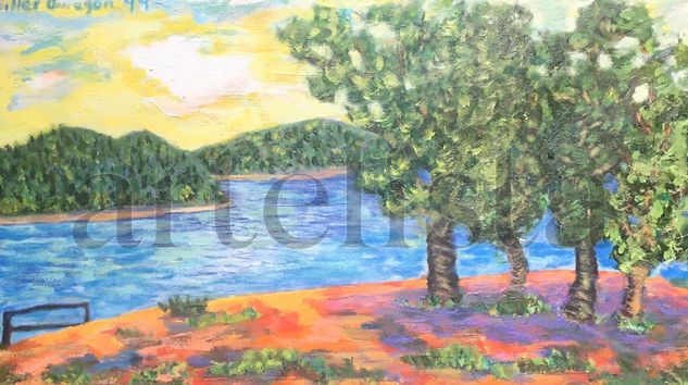 Paisaje en Valle de Bravo Oil Canvas Landscaping