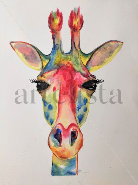 Jirafa de acuarela