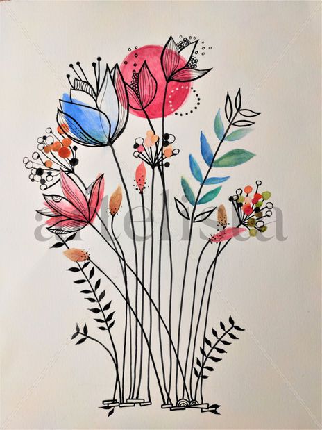 Flores de acuarela...