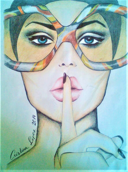 Chica con gafas a...