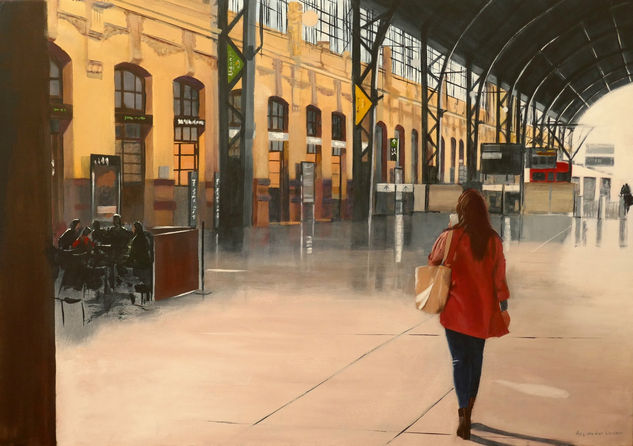 Catching the train in Valencia Acrylic Canvas Others