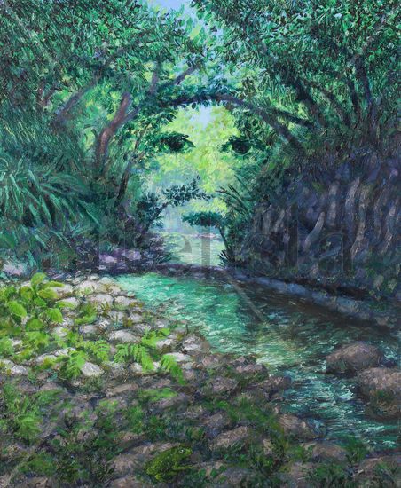 Los ojos de lanla Oil Canvas Landscaping