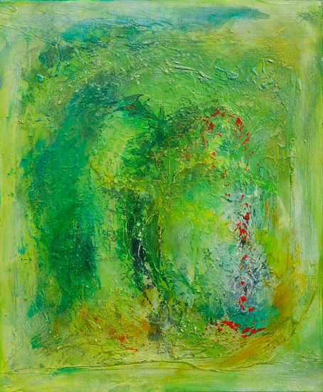 Verde que te quiero verde. Acrylic Canvas Floral Painting