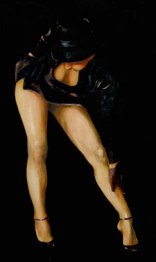 Cabaretera Oil Canvas Figure Painting