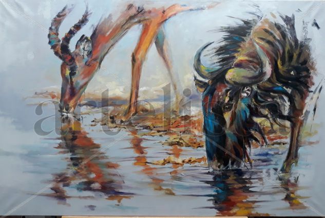 EN ETOSHA PARK, NAMIBIA Oil Canvas Animals