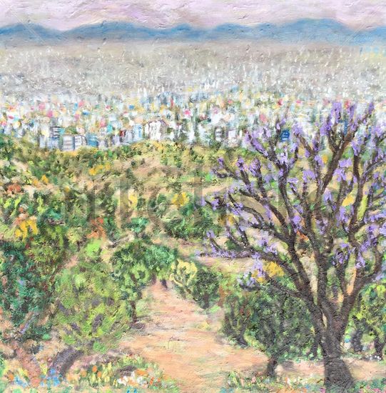 "Vista del Valle de México Desde Huixquilucan" Oil Canvas Landscaping