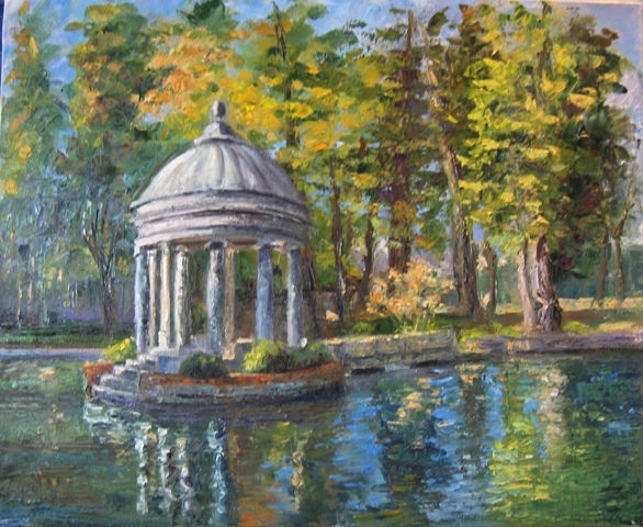 Estanque en Aranjuez Oil Canvas Landscaping