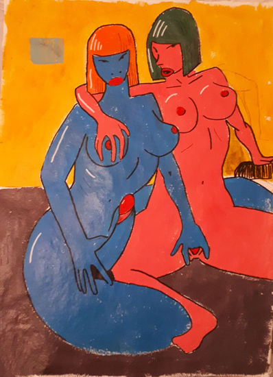 Ellas Acrylic Paper Nude Paintings