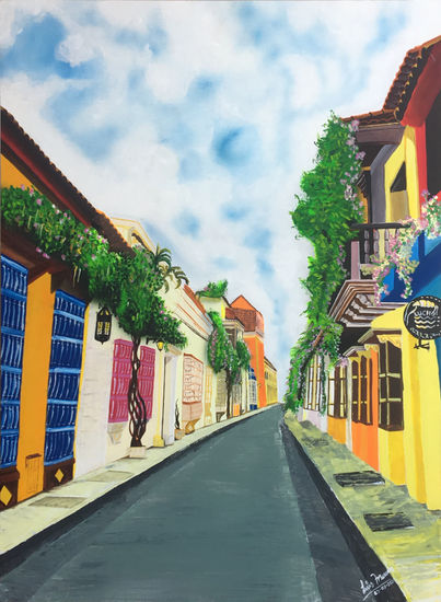 Cartagena de Indias Acrílico Tabla Paisaje