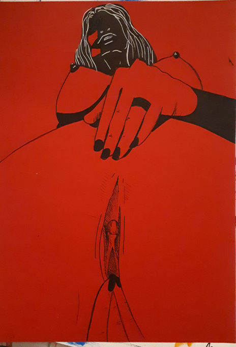 Red lady is coming
