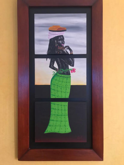 Palenquera Acrylic Panel Figure Painting