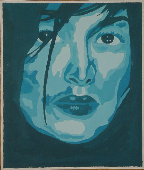 Rostro azul Acrylic Paper