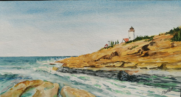 Faro sobre colina Watercolour Paper Landscaping