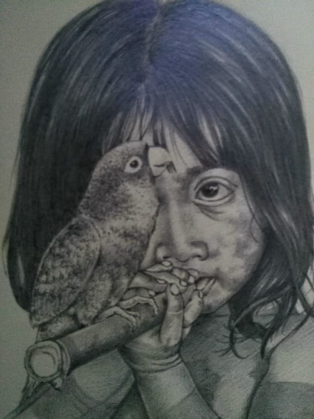 Niña con loro