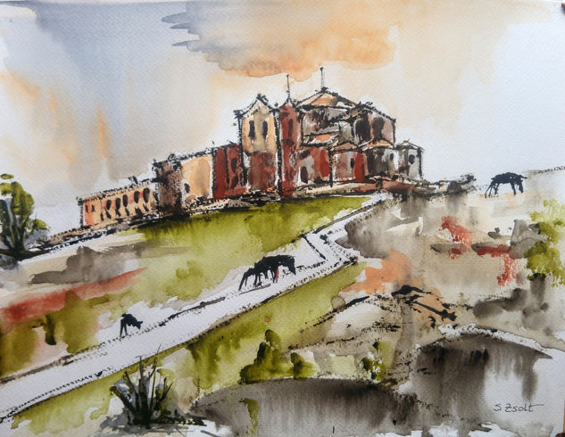 Sant Llorenç del Munt Watercolour Paper Landscaping